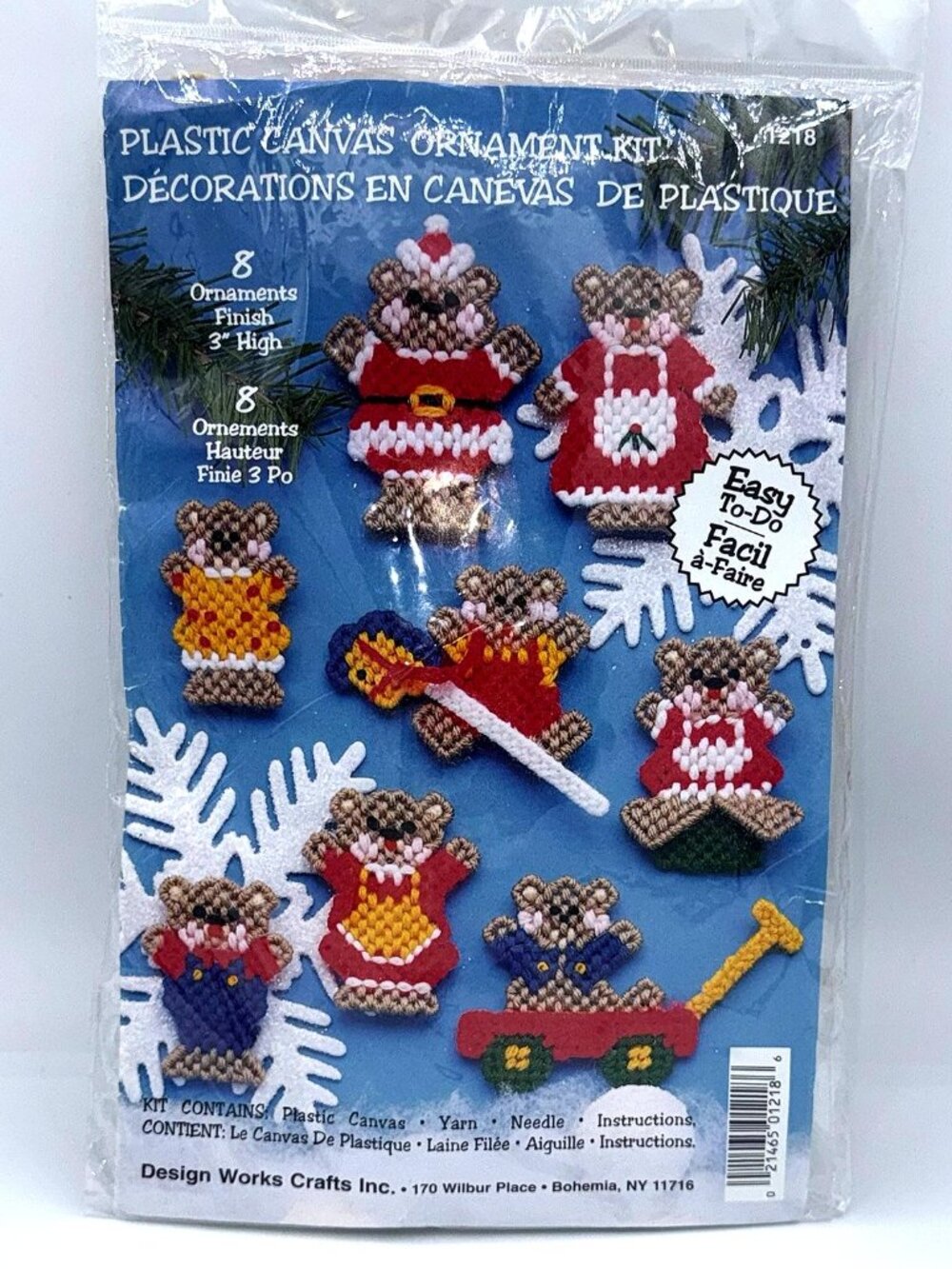 Design Works Crafts Plastic Canvas Bear Ornament Kit #1218 Sealed